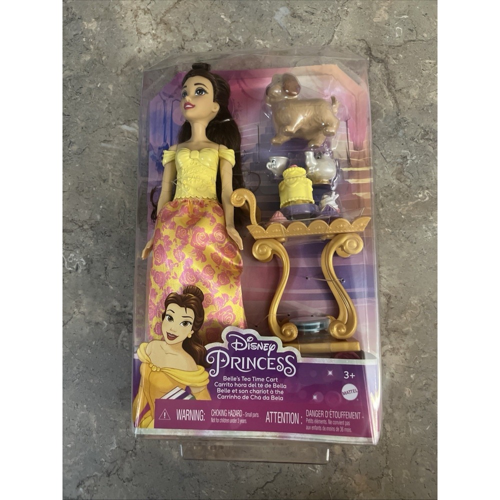 2022 Disneys Princess Belle Beauty & The Beast Doll With Tea Time Cart
